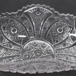 Vintage EAPG Imperial Clear Glass Daisy & Button Banana Bowl